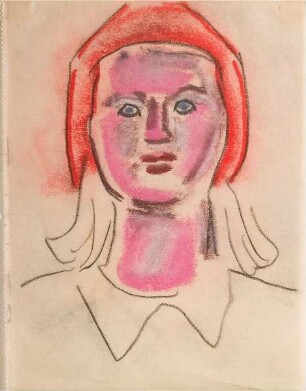 Porträt einer Frau mit rotem Kopftuch (aus dem Russischen Skizzenbuch)