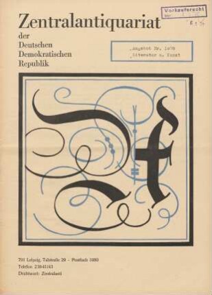 Nr. 1078: Literatur u. Kunst