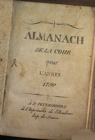 Almanach de la cour : pour l'année ... 1799