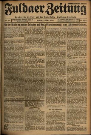 Ausgabe vom Freitag, den 05. März 1926.