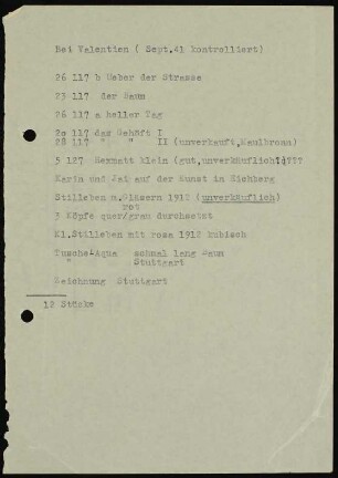 Liste von Bildern bei Valentien (Sept. 41 kontrolliert)