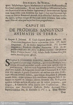 CAPUT III. DE PRODIGIIS SANGINIS ANIMATIS IN TERRA.