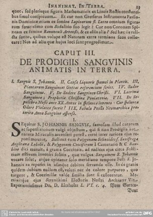 CAPUT III. DE PRODIGIIS SANGINIS ANIMATIS IN TERRA.