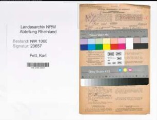 Entnazifizierung Karl Fett, geb. 10.06.1886 (Buchhalter)