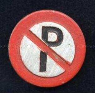 WHW-Abzeichen, Serie "Verkehrszeichen" (Parkverbot), "Tag der Deutschen Polizei" vom Januar 1939