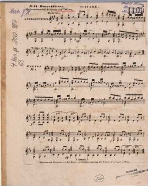 Lieblings-Walzer für Guitarre, 44. Rosenblätter : Walzer ; 115tes Werk