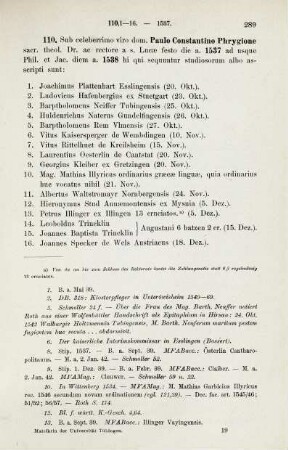 289-293, Matrikel 110, 1-48 (1537/38) und 111, 1-52 (1538)
