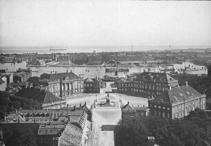 Kopenhagen, Schloss Amalienborg, Ansicht von Kuppel der Marmorkirche (Frederikskirche)