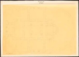 Hagia Sophia, Trapezunt: Grundriss, Maßstabsleiste (Nach- oder Durchzeichnung nach Charles Texier und Richard P. Pullan, LXI.)