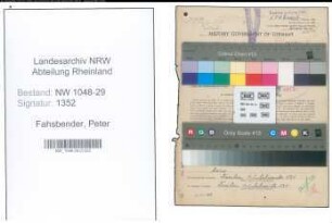 Entnazifizierung Peter Fahsbender , geb. 15.09.1907 (Angestellter)