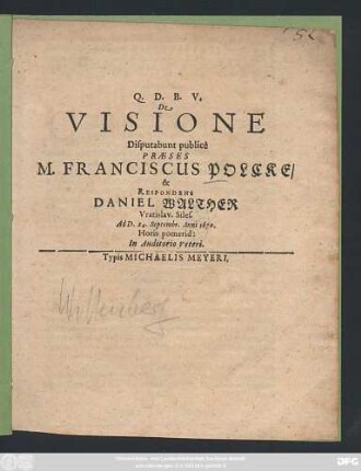 De Visione Disputabunt publice
