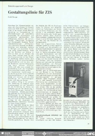 Gestaltungslinie für ZIS : Innovation und Design