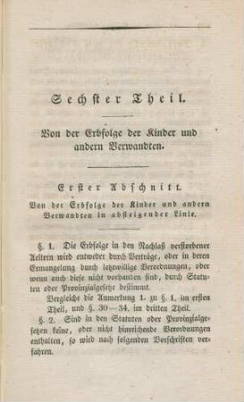 Sechster Theil.