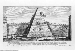 Vestigi delle antichità di Roma, Tivoli, Pozzuolo e altri luochi, Tafel 22: Vestigij di una Piramide di marmoro, ...