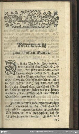 Vorerinnerung zum fünften Bande
