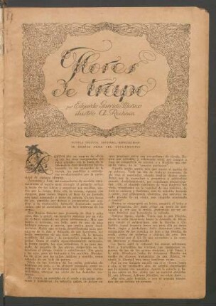 Flores de trapo : Novela inédita, original, especialmente escrita para "El Suplemento". - Ilustró A. Rechaín