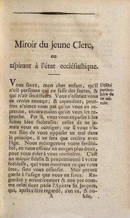 Miroir du clergé, 1