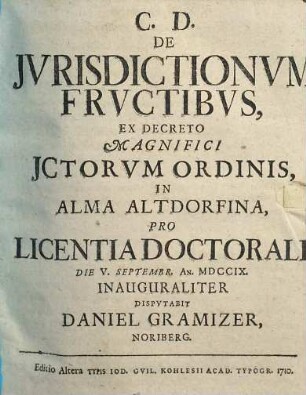 De jvrisdictionvm frvctibvs