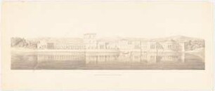 Rekonstruktion der Villa Laurentinum bei Ostia nach der Beschreibung Plinius des Jüngeren: Perspektivische Ansicht des Landsitzes vom Meer her, Rekonstruktion von Schinkel