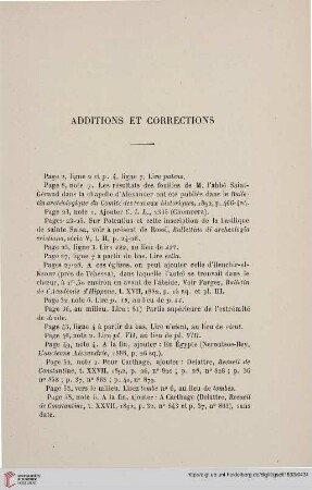 Additions et corrections