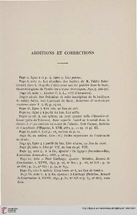 Additions et corrections