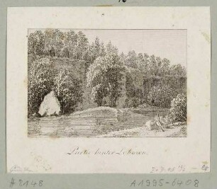Landschaft im Liebethaler Grund bei Lohmen in der Sächsischen Schweiz, aus Brückners Pitoreskischen Reisen um 1800