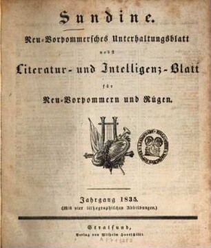 Sundine : Unterhaltungsblatt für Neu-Vorpommern und Rügen. 9. 1835