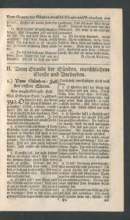 II. Vom Stande der Sünden, menschlichen Elende und Verderben.
