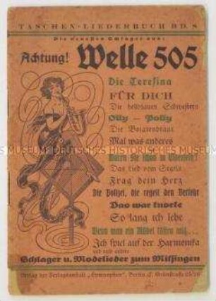 Textheft mit "Schlagern und Modeliedern zum Mitsingen"