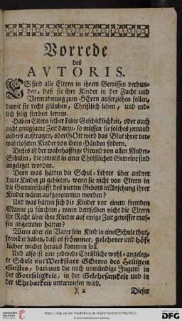 Vorrede des Autoris