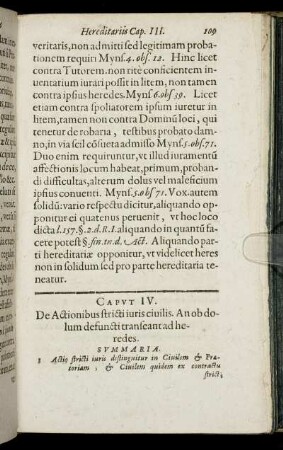 Caput IV. De Actionibus stricti iuris civilis