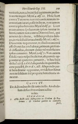Caput IV. De Actionibus stricti iuris civilis