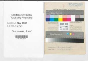 Entnazifizierung Josef Grundmeier , geb. 12.01.1901 (Lagerist)