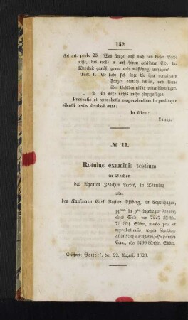No. 11. Rotulus examinis testium