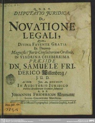 De novatione legali
