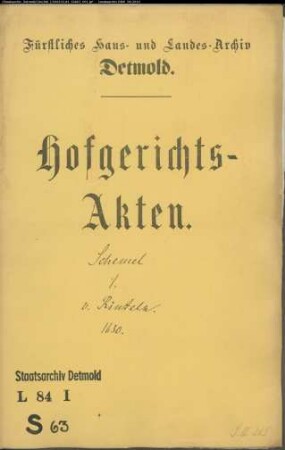 Schemmel, Cosmus zu Salzuflen gegen Bernd von Rinteln - Beschlagnahmter Roggen