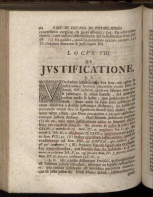 Locus VIII. De Justificatione
