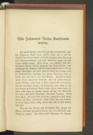 Wie Johannes Ruhn Kaufmann wurde.