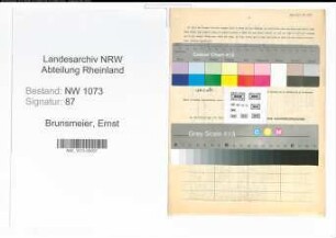 Entnazifizierung Ernst Brunsmeier , geb. 15.08.1903 (Sparkasseninnenrevisor)