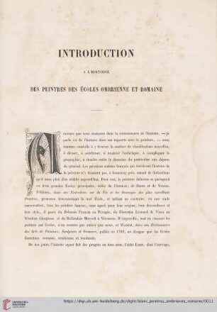 Introduction à l'histoire des peintres des écoles ombrienne et romaine