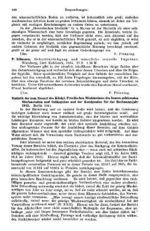 408, P. Lißmann. Geburtenrückgang und männliche sexuelle Impotenz. 1914