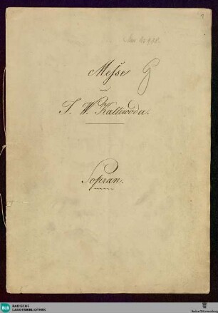 Masses - Don Mus.Ms. 988 : V (4), Coro, orch; G; StrK WoO 6.02