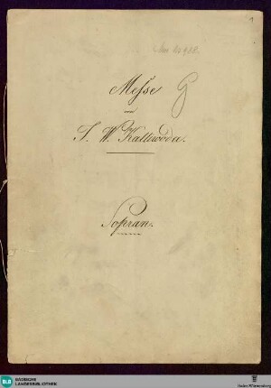 Masses - Don Mus.Ms. 988 : V (4), Coro, orch; G; StrK WoO 6.02