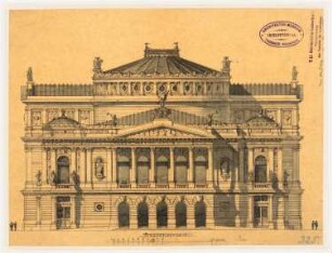 Theater-Entwürfe: Schauspielhaus: Vorderansicht 1:200
