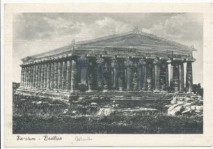 Paestum: Basilika, Ostseite, mit Ergänzungen von Wolfgang Schöne