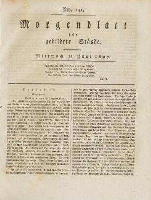 1827: Nro. 141 - Nro. 150