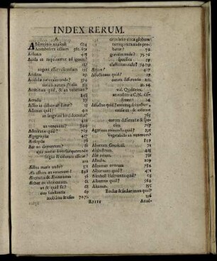 Index Rerum.