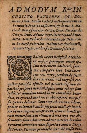 De Rebvs Pervanis, Rdi. P. Dieghi De Torres, Societatis Iesv Presbyteri Commentarius