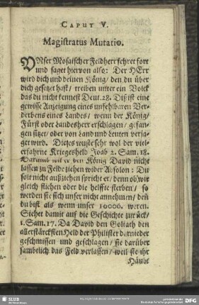 Caput V. Magistratus Mutatio