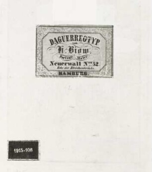 Rückseite einer Daguerreotypie : Rückseite einer gerahmten Daguerreotypie von Hermann Biow, 1852